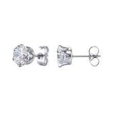 1 đôi 316L Thép không gỉ Tròn Khối Zirconia  Bông tai stud Với 3 Màu sắc , Dành Cho Nam Và Nữ , không gây dị ứng Bao mỏng , Đơn giản Và Thanh lịch Pha lê sáng bóng Tai Trụ Với Mềm mại Kẹp tai - Bạc - Xem 6