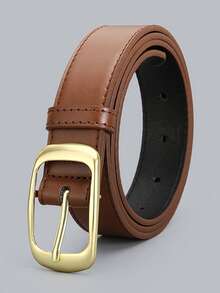 女士休闲商务时尚百搭腰带，适合日常搭配牛仔裤和休闲裤 - 黑色 - 查看 6