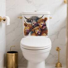 1 Adesivo de Parede Divertido com Animais para Janela, Vaso Sanitário, Decoração de Casa, Pintura, PVC, Adesivo de Parede Fofo - Vários estilos - Ver 2