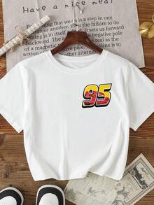 Disney Official License Cars Movie Characters Vibrant Print Boys Fun T Shirt Comfortable Lightweight For School And Outdoor Activities - 白色 - 查看 2