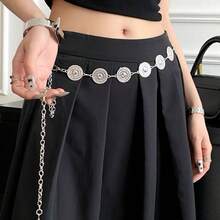 Plus Size Bohemian Vintage Floral Waist Chain - Silver - View 5