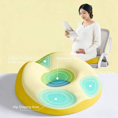 1PC Ergonomic Donut Cushion For Office Chair | Hip & Waist Support Pillow, Postpartum-Friendly, Ideal For 10-Hour Sitting, Driving & Office Work | Machine Washable Polyester, Modern Comfort Design, Durable Soft Material