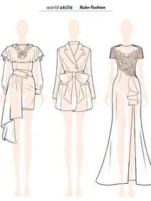 1 Pc/2 Pcs Transparent Fashion Design Ruler, Clothing Design Skill Tool,Human Template Ruler, With Clothing Template, Used For Clothing Design,Doll Clothing Creation - D-Multicolor - View 2