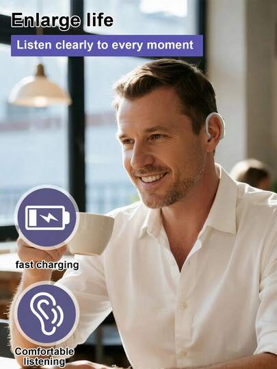 1pc Personal Voice Hearing Aid Headphones, 10 Days Battery Life, 48 Hours Working Time, Comfortable For Daily Use, Daily Wear Amplifier | Fashion Design | Long-Lasting Battery,