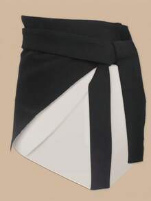 1pc Elegant Versatile Turndown Collar Tie-Up Waist Belt, Suitable For Dresses, Shirts, Coats - Black - View 8