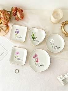 Personalized Jewelry Dish/Bridesmaid Gift/Engagement Ring Dish/Women's Birthday Gift/Graduation Gift/Bridal Shower Gift/Gift For Mom - Multicolor - View 5