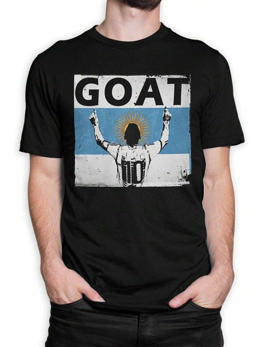 Lionel M Essi GOAT T-Shirt, Men's Women's All Sizes - màu đen - Xem 1