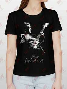 Jaco Pastorius Signed Black Unisex T-Shirt - Black - View 1