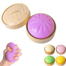 Dumpling Squishies Toy, Giant Glitter Dumpling, Colorful Dumplings Stress Balls Fidget Sensory Toy, Squeeze Dough Ball Stress Relief Hand Toys With Food Steamer Stretchy Desk Toys, Perfect Christmas Gift & Party Favors For Teen Boys And Teen Girls - 彩色 - 查看 10