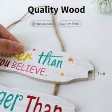 1pc Wooden Wall Decor, Warm Inspirational Phrase Sign, Wooden Wall Hanging, Printed With Motivational English Quote "You Are Brave, Smart, And Imaginative" - Home, Room Decor Or Graduation Gift, Classic Style, Family Gift | Inspirational Decor | Natural Wooden Surface, Wall Decoration, Suitable For 11 Different Holidays. Office Decor, Christmas Gift, Thanksgiving Gift - Multicolor - View 2