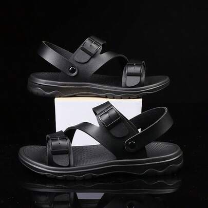 Sandalias de playa de verano para hombres, pantuflas para interiores y exteriores, pantuflas casuales de suela blanda y antideslizante, transpirables, tallas 38-47