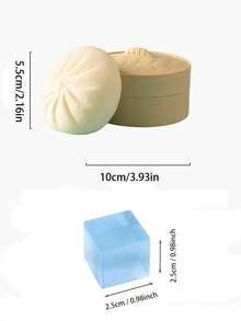 1个逼真蒸包造型的解压捏捏乐玩具，搞笑礼物，装饰品，完美解压玩具，附赠随机颜色礼品袋，柔软Q弹 - 彩色 - 查看 3