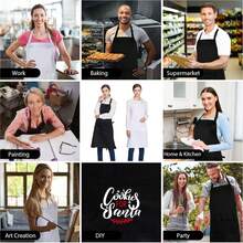 24/12Pack Adult Kitchen Aprons - Polyester Aprons, Adjustable Unisex Bib Style Aprons, Solid Color, Wear-Resistant And Stain-Resistant, Suitable For Cooking, Barbecue, Hairdressing, Waiters, Chefs And Outdoor Activities; Essential For Barbecue | Kitchen Uniforms | Handmade Uniforms - 24-pack Black - View 4