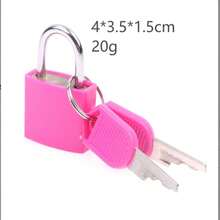 2pcs Colorful Mini Luggage Locks (Black + Rose Red), Plastic Shell, Zinc Alloy Material, Compact & Elegant, With Keys, Suitable For Luggage, Backpacks, Gym Lockers, Briefcases, Also Applicable For Classroom Pairing Games. This Handbag Lock Is A Back-To-School Essential And A Must-Have For Postal Workers. - Multicolor - View 12