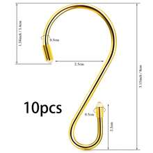 10pcs S-Shaped Heavy Duty Stainless Steel Hanging Hooks, Metal Curtain Hooks For Pans, Pots, Cups, Plants, Bags, Jeans, Towels - Gold - View 11