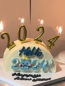 1支镀金数字0-9生日周年纪念派对蛋糕装饰蜡烛，蛋糕许愿蜡烛，蛋糕装饰插芯蜡烛 - 4 YEARS - 查看 2