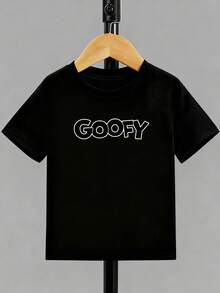 Disney-High Flying Positive And Negative Printed Children's T-Shirt, Black Breathable And Comfortable Short Sleeved, Men's And Women's Daily Casual Basic Top - 黑色 - 查看 3