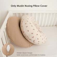 2 chiếc vỏ gối cho con bú bằng vải muslin, vỏ gối thoáng khí phù hợp với gối cho con bú tiêu chuẩn, vỏ gối mềm mại có khóa kéo, thích hợp cho bé trai và bé gái. - Nhiều màu - Xem 4