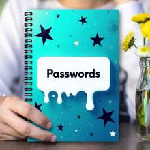 1本密码笔记本，螺旋装订，密码日记本，送给朋友和同学的绝佳礼物，记录你的胡思乱想，勿忘我，计划本 - A5 - 查看 4