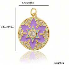 1pc Copper Human Figurine, Hexagram Pendant DIY Bracelet Necklace Anklet Charm, Suitable For Easter, Christmas, Adult Gifts - Multicolor - View 2