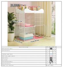 可堆叠双层猫屋，带储物架的模块化猫笼 - 彩色 - 查看 15