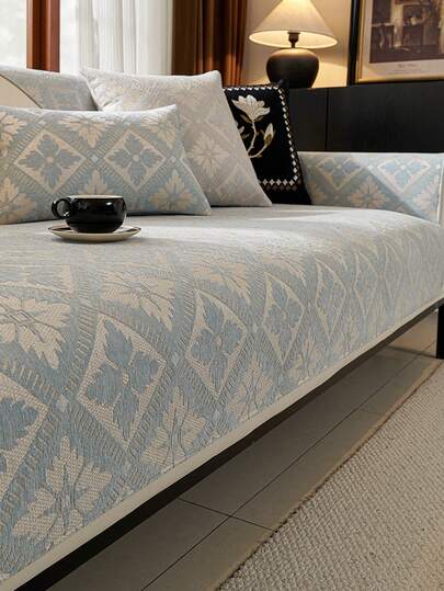 1 件法式沙发垫，四季皆宜，新款现代雪尼尔沙发垫，宠物友好型沙发套，可机洗，适用于单人或多人沙发，适用于客厅、卧室、家居、办公室装饰