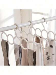 5pcs White Multi-Layer Non-Slip Pants Rack, Multifunctional Wardrobe 5-Tier Hanging Pants Hanger,Storage Orangizer,Travel Essential - 5 white - View 8