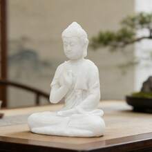 1件精美白色佛像摆件，适用于室内装饰、盆景、卧室、书架、多种场景、厨房、门厅、创意景观装饰、礼品 - 施無畏印如來 - 查看 3