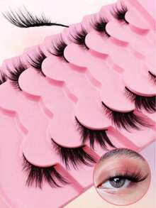 3/4 Length Cat Eye Effect False Eyelashes, 15mm, Natural Look - Black - View 2