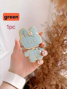 1/2pcs Foldable Rotatable Butterfly & Rabbit Girl Cartoon Makeup Mirror Phone Holder - One Size Fits All - View 5
