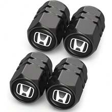 NEW- Tire Valve Caps, Valve Stem Caps Fit   Accord Civic Fit CRV Pilot EX CR-V EX-L Touring Pilot, Alloy Car Tire Caps For Corrosion Resistant Leak-Proof Car Accessories, Black - Fit-b8 - Xem 5