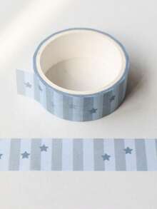 One Roll Of Korean Handmade Stationery And Drawing Tape, Featuring Star-Shaped Glasses, Polka Dots, And Black Pattern Decorations For Collage. DIY Craft Material Tape Roll, Suitable For Decorating Books And Students With Leopard Print. - Roll - View 6