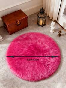 1件装蓬松圆形地毯，毛绒地毯，装饰地毯，长绒圆形地毯，白色、浅灰色、浅粉色、浅蓝色、浅黄色、黑色、紫色、玫瑰红、白底灰边圆形地毯，温暖冬季装饰，浴室厨房装饰，圣诞装饰，厨房地毯 - 彩色 - 查看 51