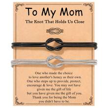 Mother's Day, Father's Day, Valentine's Day Gifts Matching Mother-Daughter & Father-Daughter & Couple Bracelets Love Knot Emotional Bracelets Complimentary Greeting Card Included Perfect Good Luck, Wealth, And Blessing Bracelet Gifts For Mom And Dad - Heart Knot - View 1