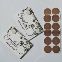 Boosaletico Bridal Shower Games – Scratch Off Raffle Cards, High-End Laser Effect Foil Design, Fun Wedding Shower Game, Love In Bloom, 30 Cards & Stickers - A - View 7