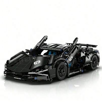 1280+ Pcs (3-15 Inches) Cool Racing Car Models, Made Of ABS Plastic, Building Block Racing Cars, Technical Racing Car Models, Stylish Design, Multiple Colors And Car Shapes, Openable Doors, Home/Office Decor, Building Block Car Series, Toys, Racing Car Model Set, Christmas Gift, Birthday Gift, Holiday Gift