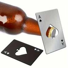 1件裝 Ace Of Spades 不鏽鋼開瓶器，多功能開瓶工具，適用於餐廳、廚房、家庭聚會、酒吧、飯店、派對，開瓶器配件，廚房配件 - 黑與白 - 查看 1