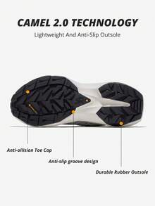 CAMEL CROWN 女士休闲运动鞋夏季厚底登山鞋透气运动鞋 - 白/銀/黑 - 查看 4