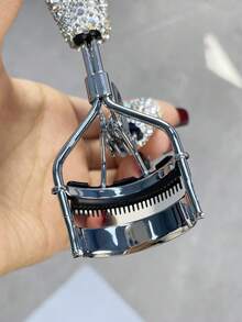 1pc Sparkling Rhinestone Eyelash Curler, Eyelash Grooming Tool, Wide Angle Curl Long-Lasting Compact Portable Eyelash Curler Comb, Fashionable Gift - Multicolor - View 7