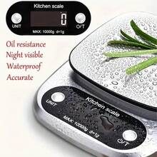 1个高精度不锈钢电子厨房秤，电子秤，精准烘焙家用小秤，食品秤，药品秤，咖啡秤，邮政秤，厨房用品，烘焙工具 - 銀色 - 查看 3