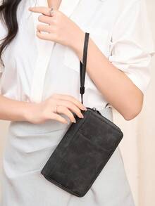 CHARM INFINITE 新款 RFID 防磁拉链钱包护照包证件包票据收纳袋多功能护照钱包大容量钱包时尚旅行包飞机旅行包出国旅行护照套护照夹旅行护照盒轻便防水便携度假必备旅行用品旅行必备度假配件旅行配件 - 灰色 - 查看 3