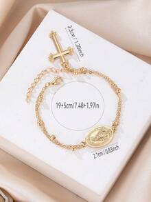 1件时尚手工天主教圣母玛利亚十字架手链，女士魅力链手链，宗教饰品，复活节少女礼物 - 手鍊 - 查看 10