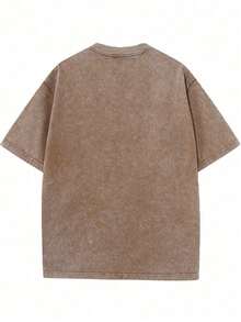 Disney Official Licensed Mickey Mouse 1928 Wash T-Shirt 230g Cotton Crew Neck Drop Shoulder Unisex Tee - Màu Khaki - Xem 2