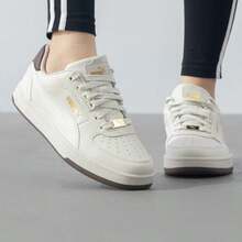 Puma 男鞋女鞋板鞋 Caven 2.0 Lux輕鬆舒適運動休閒鞋395016-10 - 灰色-金色-咖啡棕 - 查看 9