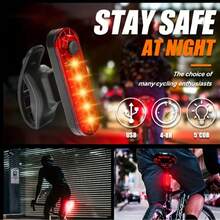 超亮USB充电自行车灯，强力自行车前灯，4种照明模式，易于安装，男女儿童公路山地骑行适用，黑色 - 自行車燈 - 查看 4