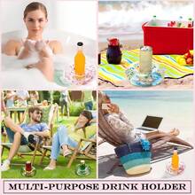 12 piezas Portavasos inflables, Posavasos inflables flotantes redondos, Portavasos inflables para fiestas en la piscina y entretenimiento de verano para adultos - Multicolor - Ver 6