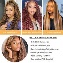 4/27 Highlight Lace Front Wigs Human Hair Pre Plucked Bleached Knots 12A 180 Density 13x4 HD Ombre Honey Blonde Deep Wave Human Hair Wigs With Baby Hair - S4/27 - View 3