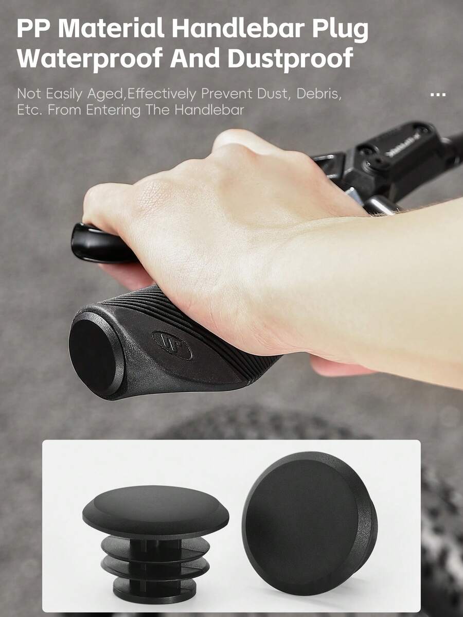 WEST BIKING 1对人体工学自行车把套防滑防震自行车车把套带2个塞子 TPE 山地自行车把套骑行配件 - 多色 - 查看 1