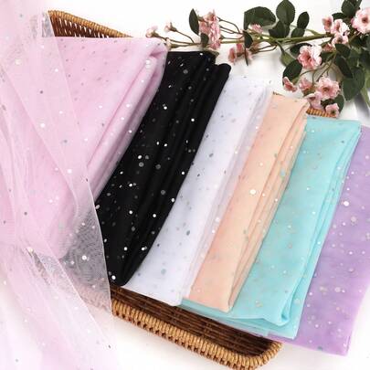 1yards/2yards/4yards Glitter Tulle Fabric Ribbon Sequin Tulle Roll Bolt For Photography Props Backdrops Tutu Table Skirts DIY Sewing Crafts Birthday Party Decoration
