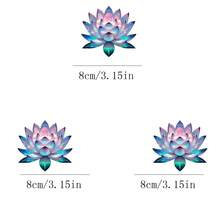 1 pièce/2 pièces/3 pièces Fleur de lotus irisée en cristal, patch thermocollant. Accessoire DIY convenant pour les t-shirts, jeans, pulls, sacs à main, oreillers, coussins - 3PCS-S - Voir 2